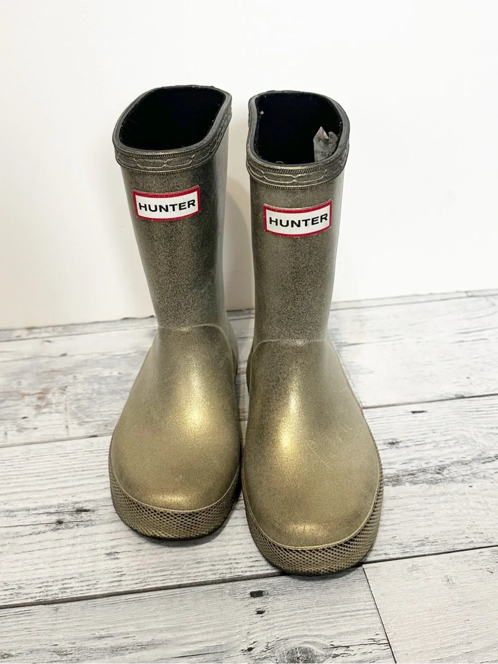 Hunter Kids Metallic  Gold Rain Boots